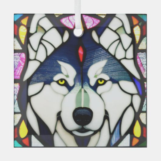 Siberischer Huskie "Festes Glas" Ornament Aus Glas (Vorderseite)