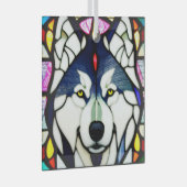 Siberischer Huskie "Festes Glas" Ornament Aus Glas (Vorderseite Rechts)
