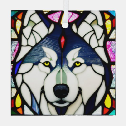 Siberischer Huskie "Festes Glas" Ornament Aus Glas (Rückseite)