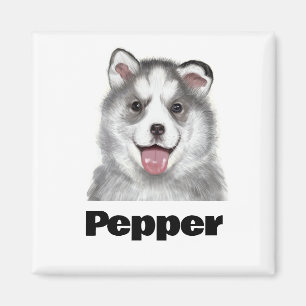 Siberischer Huskies Niedlicher Haustier Aquarellhu Magnet