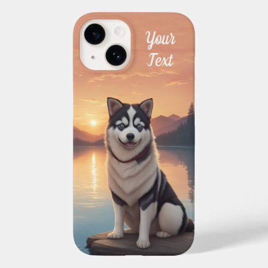 Siberischer Husky am See Case-Mate iPhone Hülle (Rückseite)
