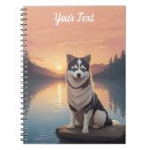 Siberischer Husky am See Notizblock (Vorderseite)