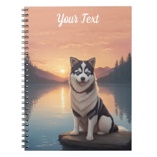 Siberischer Husky am See Notizblock (Vorderseite)