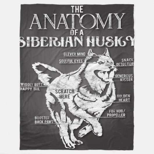 Siberischer Husky-Anatomie Artful Husky Dog Fleecedecke (Vorderseite)