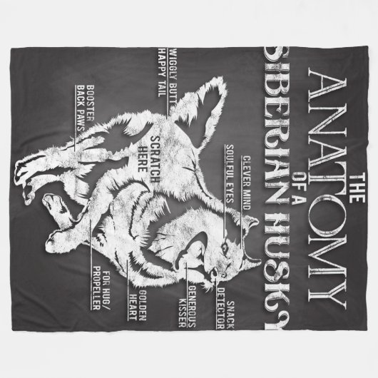 Siberischer Husky-Anatomie Artful Husky Dog Fleecedecke (Vorderseite (Horizontal))