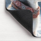 Siberischer Husky beim Snowman Mousepad (Ecke)