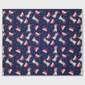 Siberischer Husky Blauer Weihnachtsfest mit Weihna Geschenkpapier (Flach)