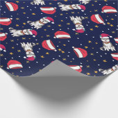 Siberischer Husky Blauer Weihnachtsfest mit Weihna Geschenkpapier (Ecke)