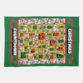 Siberischer Husky Countdown Weihnachtskalender Geschirrtuch (Horizontal)