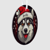 Siberischer Husky Custom Weihnachtsdekoration Ornament (Vorderseite)