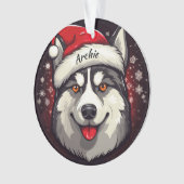 Siberischer Husky Custom Weihnachtsdekoration Ornament (Vorderseite)