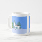 Siberischer Husky dekoriert Weihnachtsbaum - Wald Kaffeetasse (Vorderseite Links)