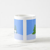 Siberischer Husky dekoriert Weihnachtsbaum - Wald Kaffeetasse (Mittel)