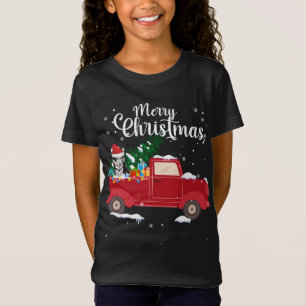 Siberischer Husky Dog Riding Red Truck Weihnachten T-Shirt