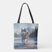 Siberischer Husky Elegante Schultertour Beutel Tasche (Rückseite)
