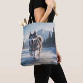 Siberischer Husky Elegante Schultertour Beutel Tasche (Von Nahem)
