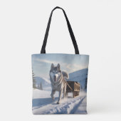 Siberischer Husky Elegante Schultertour Beutel Tasche (Rückseite)