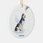 Siberischer Husky-Engel-Gedenkstätte für Personali Keramik Ornament (Rechts)