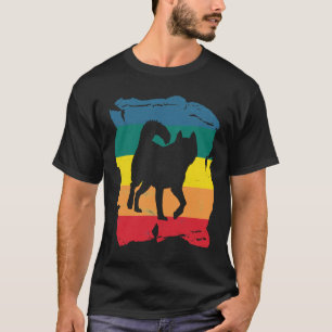 Siberischer Husky erschüttert Vintage Retro-Silhou T-Shirt