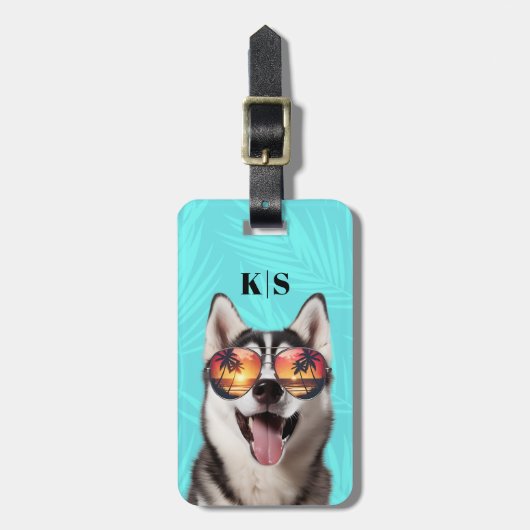 Siberischer Husky-Gepäcktag Gepäckanhänger (Vorderseite vertikal)
