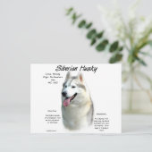 Siberischer Husky-Geschichtsentwurf Postkarte (Stehend Vorderseite)