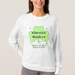 Siberischer Husky-Himmel; Husky St. Patrick's Day T-Shirt