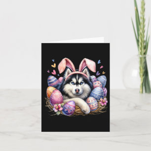 Siberischer Husky Hund Bunny Ears Ostertag Karte
