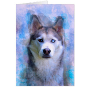 Siberischer Husky Hund Farbe Farbe Farbe Malerei
