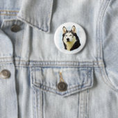 Siberischer Husky Hund Farbe Farbe Farbe Malerei Button (Beispiel)