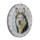 Siberischer Husky Hund Farbe Farbe Farbe Malerei Dartscheibe (Vorderseite Links)