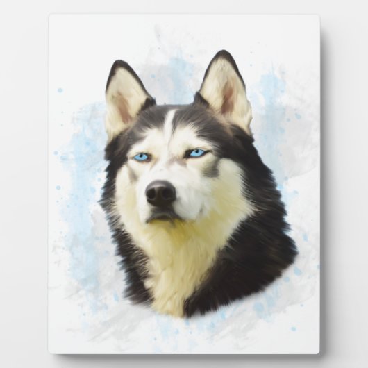 Siberischer Husky Hund Farbe Farbe Farbe Malerei Fotoplatte (Vorderseite)