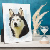 Siberischer Husky Hund Farbe Farbe Farbe Malerei Fotoplatte (Seite)