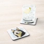 Siberischer Husky Hund Farbe Farbe Farbe Malerei Getränkeuntersetzer (Rechte Seite)