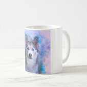 Siberischer Husky Hund Farbe Farbe Farbe Malerei Kaffeetasse (VorderseiteRechts)