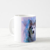 Siberischer Husky Hund Farbe Farbe Farbe Malerei Kaffeetasse (Vorderseite Links)