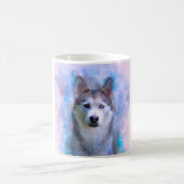 Siberischer Husky Hund Farbe Farbe Farbe Malerei Kaffeetasse (Mittel)