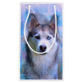 Siberischer Husky Hund Farbe Farbe Farbe Malerei Kleine Geschenktüte (Vorderseite)
