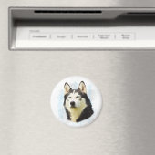 Siberischer Husky Hund Farbe Farbe Farbe Malerei Magnet (In Situ (Geschirrspüler))