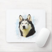 Siberischer Husky Hund Farbe Farbe Farbe Malerei Mousepad (Mit Mouse)