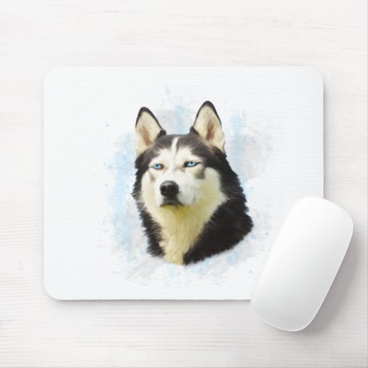 Siberischer Husky Hund Farbe Farbe Farbe Malerei Mousepad (Mit Mouse)