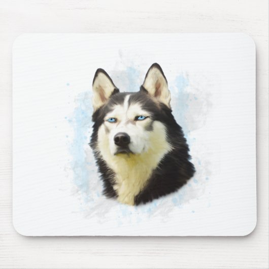 Siberischer Husky Hund Farbe Farbe Farbe Malerei Mousepad (Vorne)