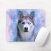 Siberischer Husky Hund Farbe Farbe Farbe Malerei Mousepad (Mit Mouse)