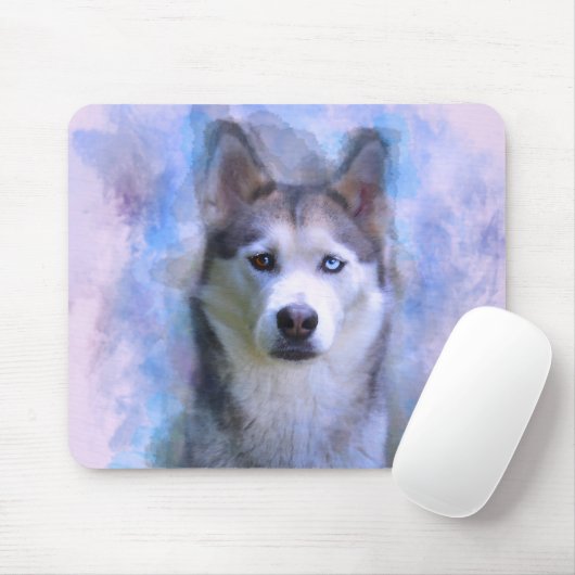 Siberischer Husky Hund Farbe Farbe Farbe Malerei Mousepad (Mit Mouse)