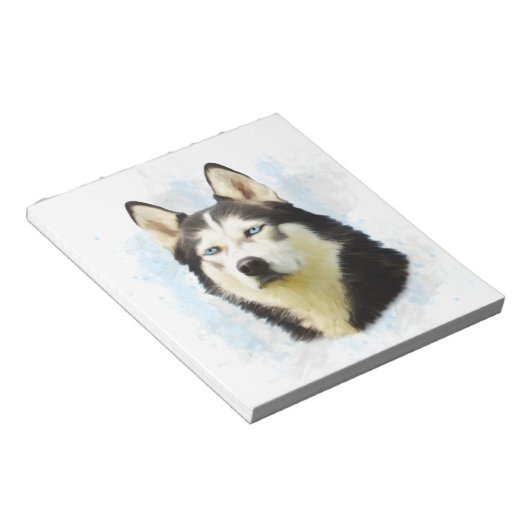 Siberischer Husky Hund Farbe Farbe Farbe Malerei Notizblock (angewinkelt)