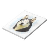 Siberischer Husky Hund Farbe Farbe Farbe Malerei Notizblock (Rotiert)
