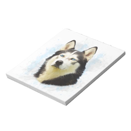 Siberischer Husky Hund Farbe Farbe Farbe Malerei Notizblock (Rotiert)