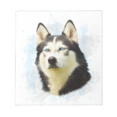 Siberischer Husky Hund Farbe Farbe Farbe Malerei Notizblock (Vorderseite)