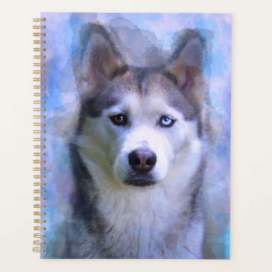 Siberischer Husky Hund Farbe Farbe Farbe Malerei Planer (Vorderseite)