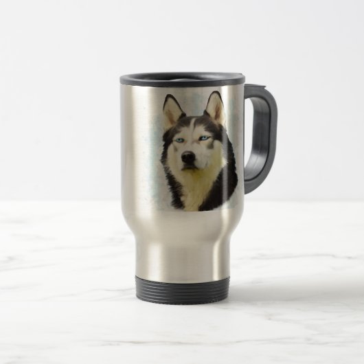 Siberischer Husky Hund Farbe Farbe Farbe Malerei Reisebecher (VorderseiteRechts)