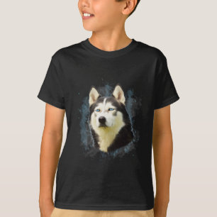 Siberischer Husky Hund Farbe Farbe Farbe Malerei T-Shirt